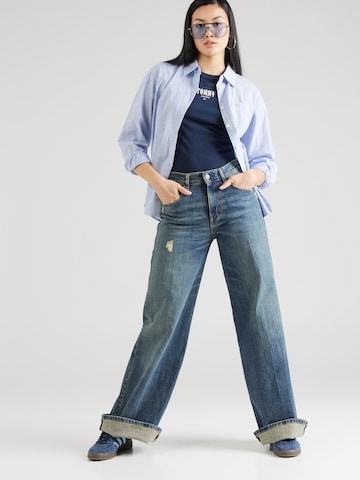 Tommy Jeans Bluse i blå