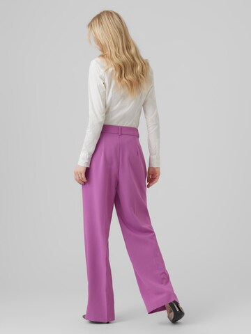 VERO MODA Wide leg Pleated Pants 'Zelda' in Purple