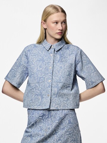PIECES Bluse 'Kalyn' in Blau: Vorderseite