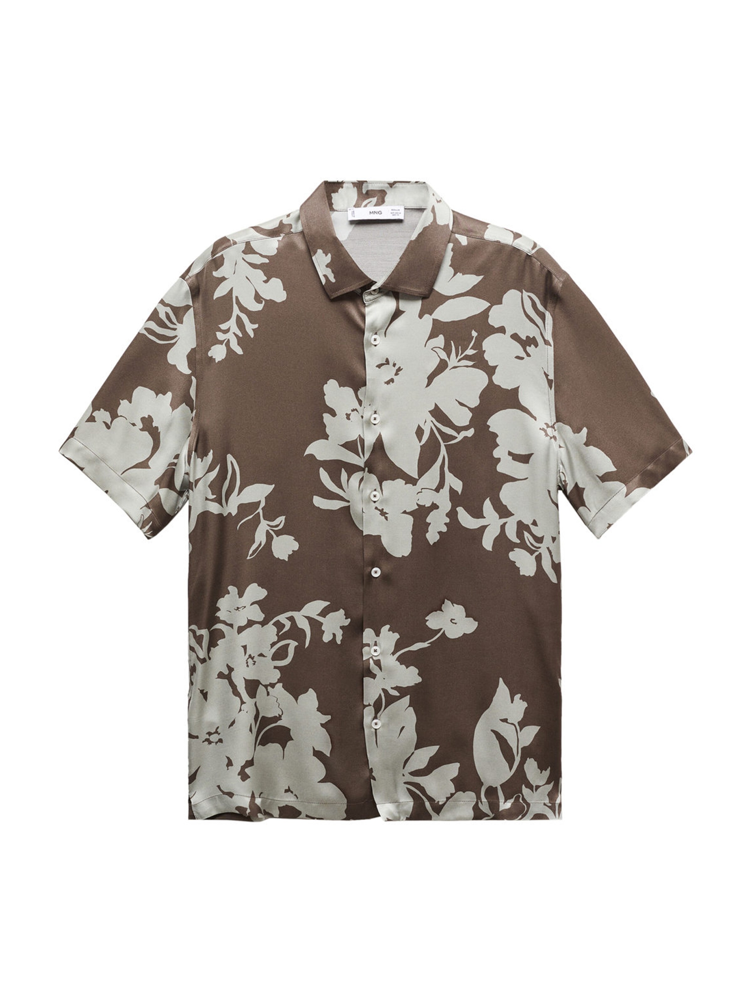 MANGO MAN Regular fit Button Up Shirt 'Mauit' in Brown: front