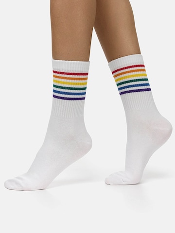 Nur Die Freizeitsocken ' Statement Socken mit Stickerei ' in Mischfarben