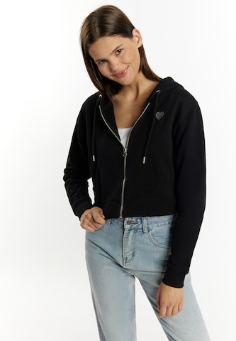 MYMO Sweat jacket 'Biany' in Black: front