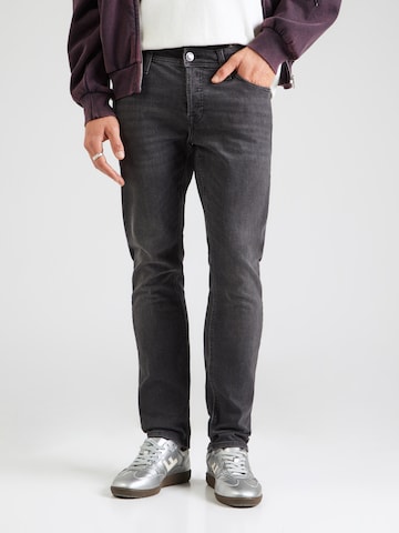 JACK & JONESSlimfit Traperice 'JJIGLENN' - crna boja: prednji dio
