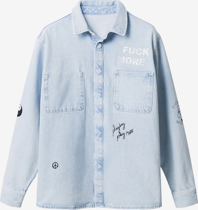 Desigual Button Up Shirt 'PETER' in Blue denim / Black / White, Item view