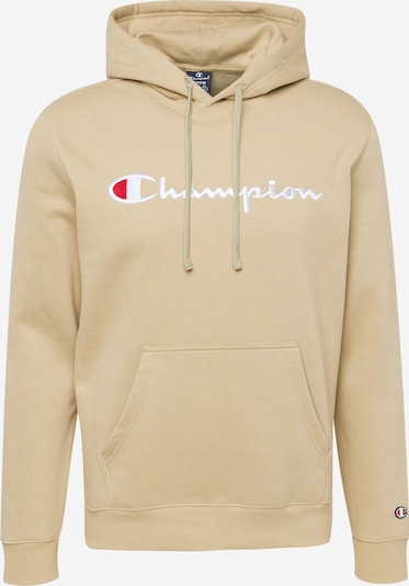 Champion Authentic Athletic Apparel Sweat-shirt en beige foncé / rouge / blanc, Vue avec produit