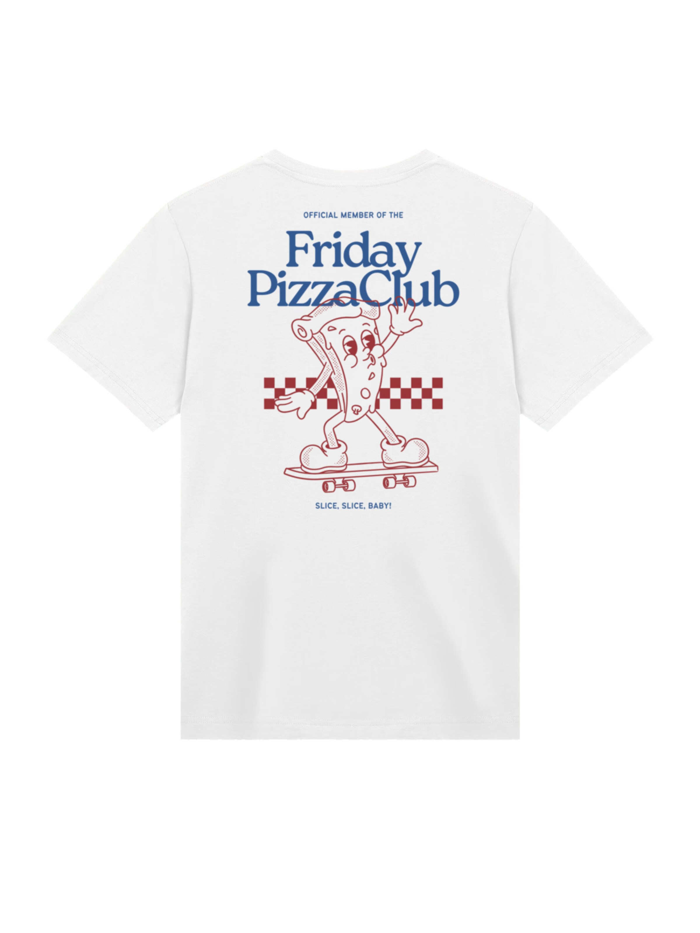 T-Shirt 'Friday Pizza Club' F4NT4STIC en blanc