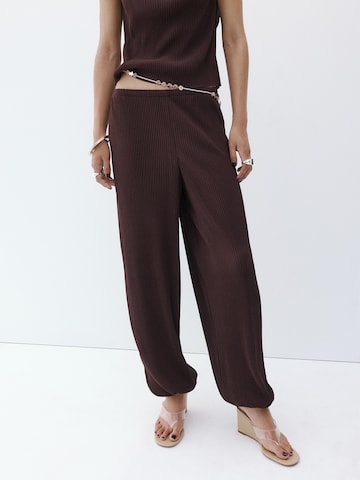 MANGO Loosefit Hose 'GEMMA' in Braun: Vorderseite