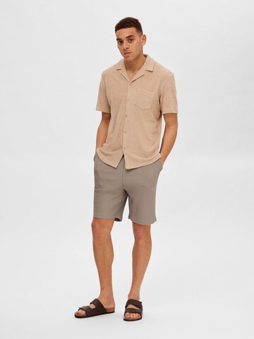 SELECTED HOMME Regular Fit Hemd in Beige