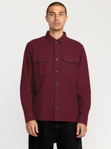 Coupe regular Chemise 'Augustone' Volcom en rouge : devant