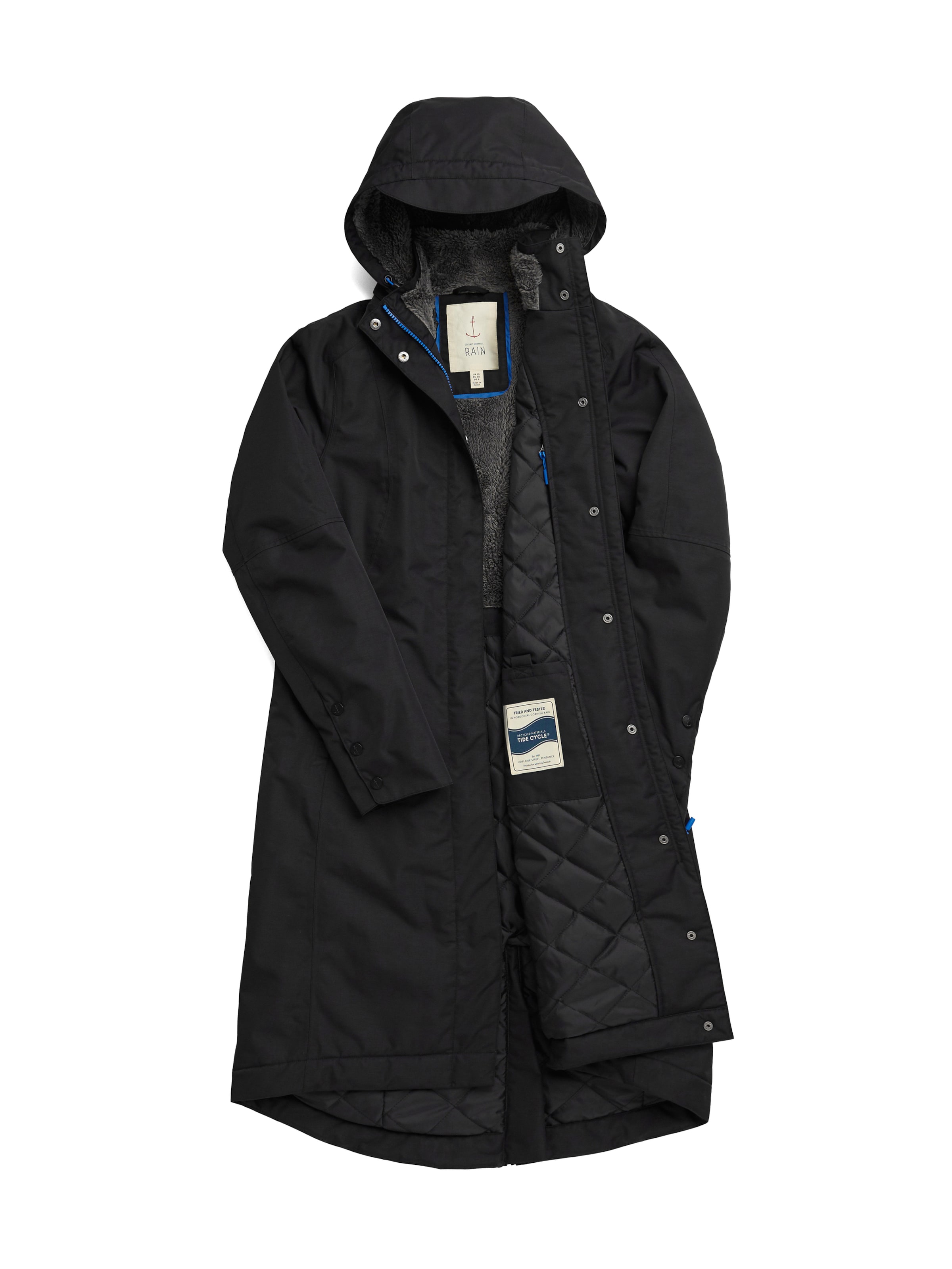 Seasalt Cornwall Functionele mantel 'Janelle' in Zwart: voorkant