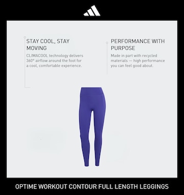 ADIDAS PERFORMANCE Skinny Workout Pants 'Optime' in Purple