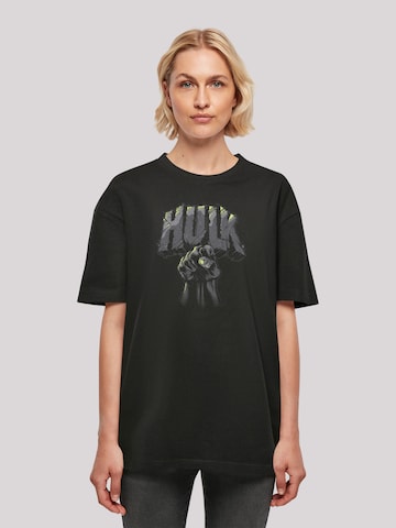 F4NT4STIC Oversized shirt 'Marvel Hulk Punch' in Zwart: voorkant