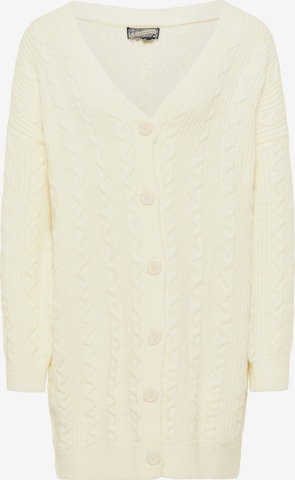 DreiMaster Vintage Knit Cardigan in White: front