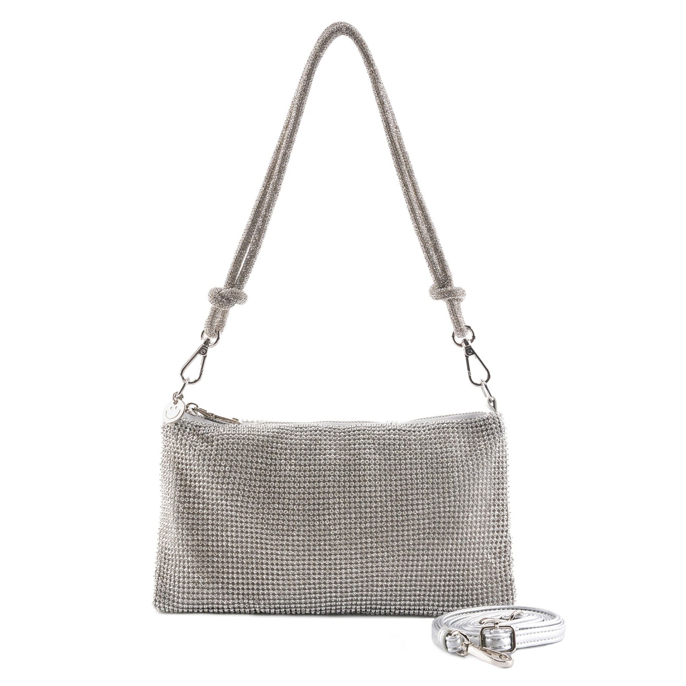 Seidenfelt Shoulder Bag 'Hallila' in Silver: front