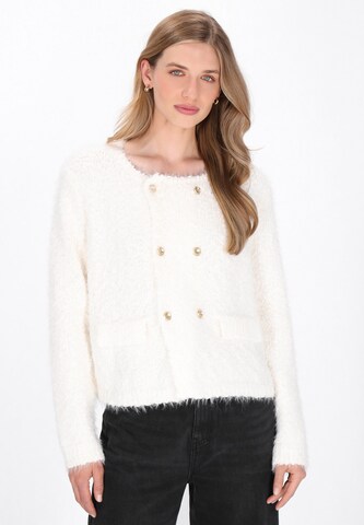 Cardigan DreiMaster Vintage en blanc : devant