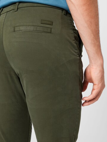 Calvin Klein Liibuv Chino-püksid 'SATEEN', värv roheline