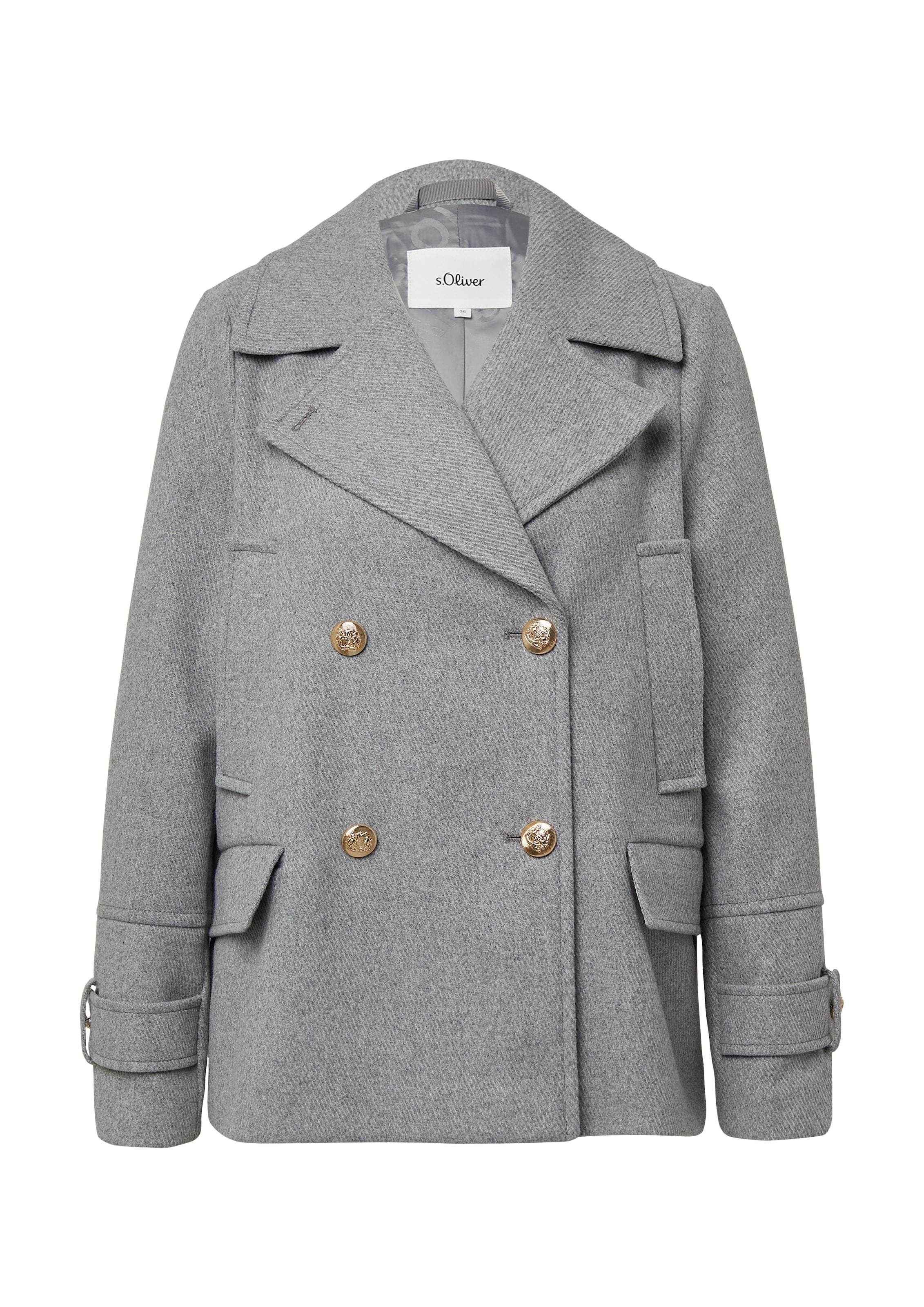 s.Oliver Ανοιξιάτικο και φθινοπωρινό παλτό σε γκρι: μπροστά