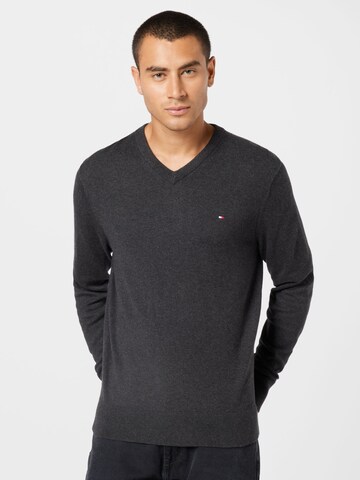 Coupe regular Pull-over 'Pima' TOMMY HILFIGER en gris : devant