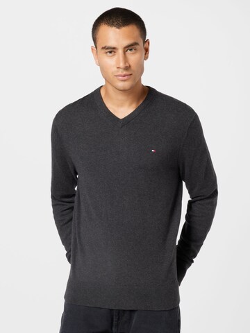 TOMMY HILFIGER Regular fit Sweater 'Pima' in Grey: front