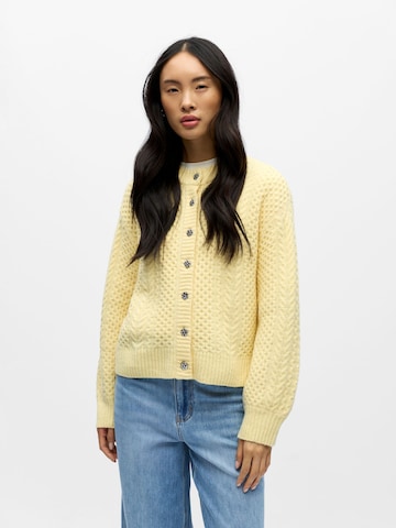 OBJECT Knit cardigan in Yellow: front