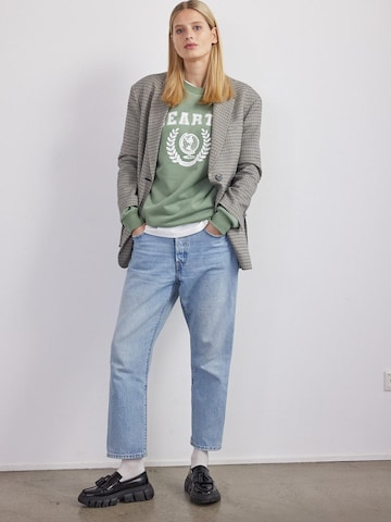 BEARTH Sweatshirt 'College-Print Bio-Baumwoll-Mix' in Green