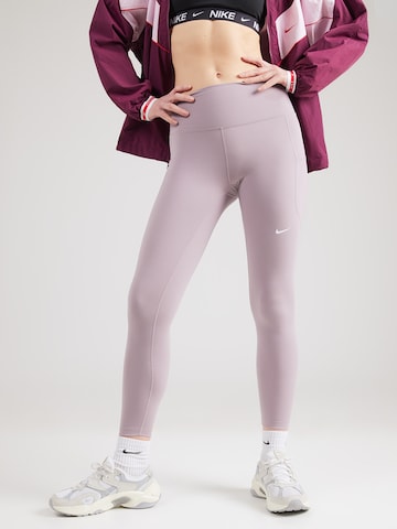 NIKE Skinny Sports trousers 'ONE' in Purple: front