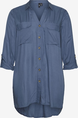 Chemisier 'Bumpy' Vero Moda Curve en bleu : devant