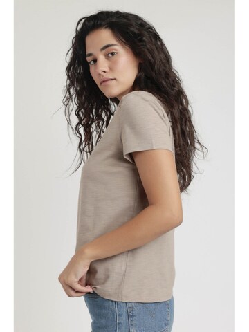 admas - Top 'ADMAS Camiseta Manga Corta Slub Entredos para Mujer' en beige