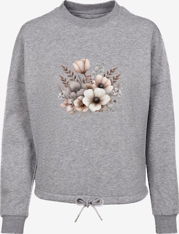 Sweat-shirt 'Blumenstrauß Boho' F4NT4STIC en gris : devant