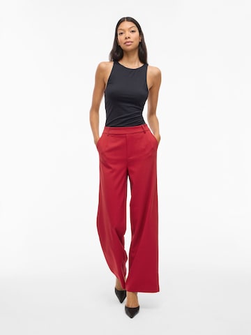 VILA Wide leg Bandplooibroek 'VIVarone' in Rood