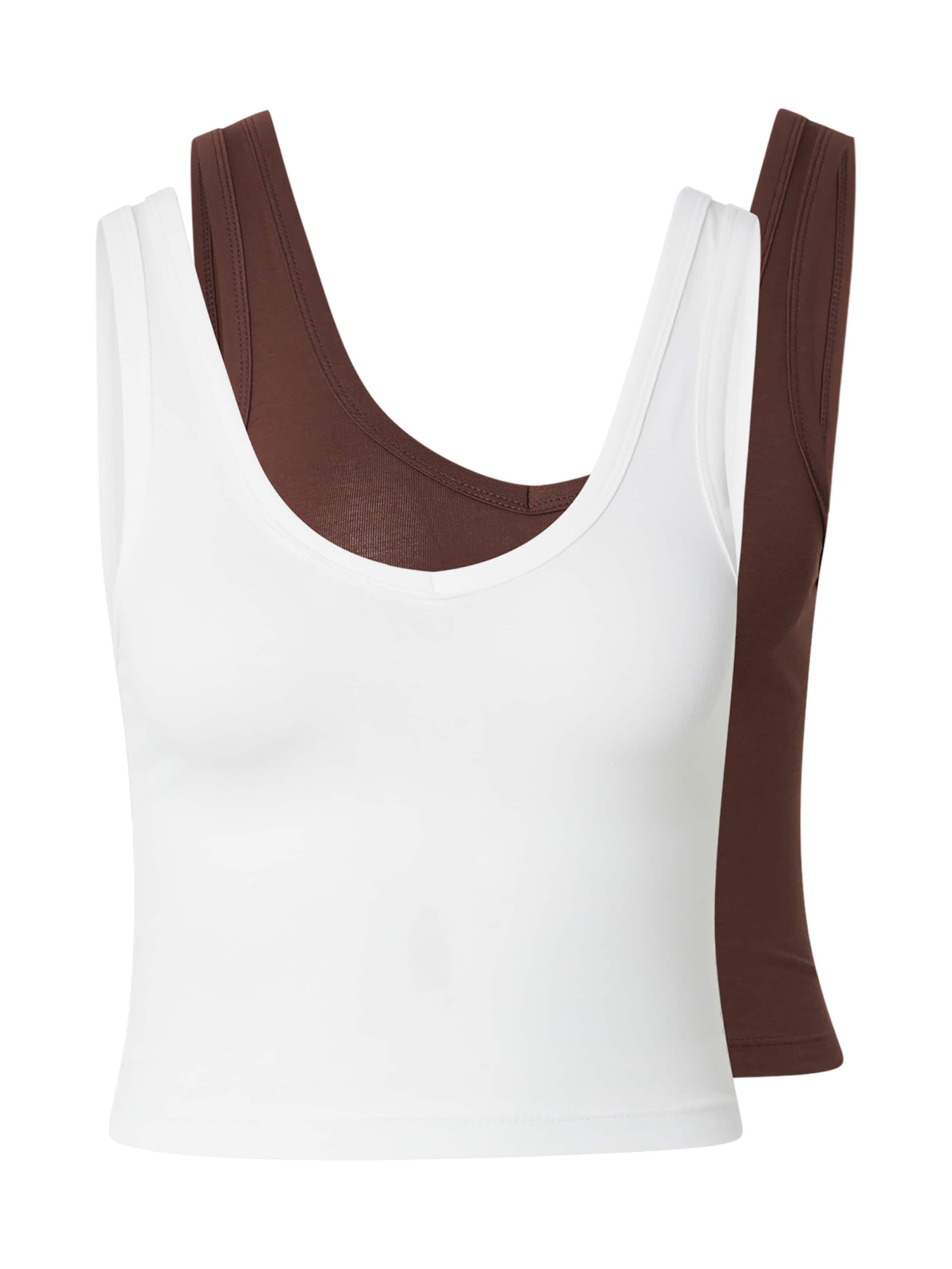 studioselect Haut 'Pina' en XS en marron / blanc, Vue avec produit
