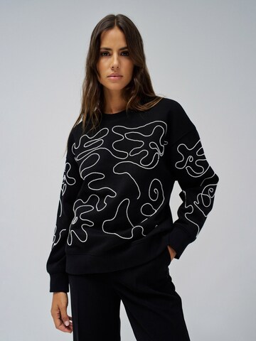 Salsa Jeans Sweatshirt in Zwart: voorkant