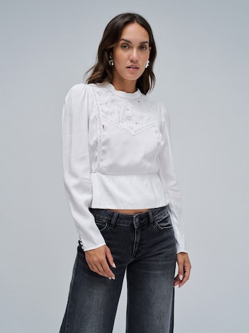 Chemisier Salsa Jeans en blanc : devant