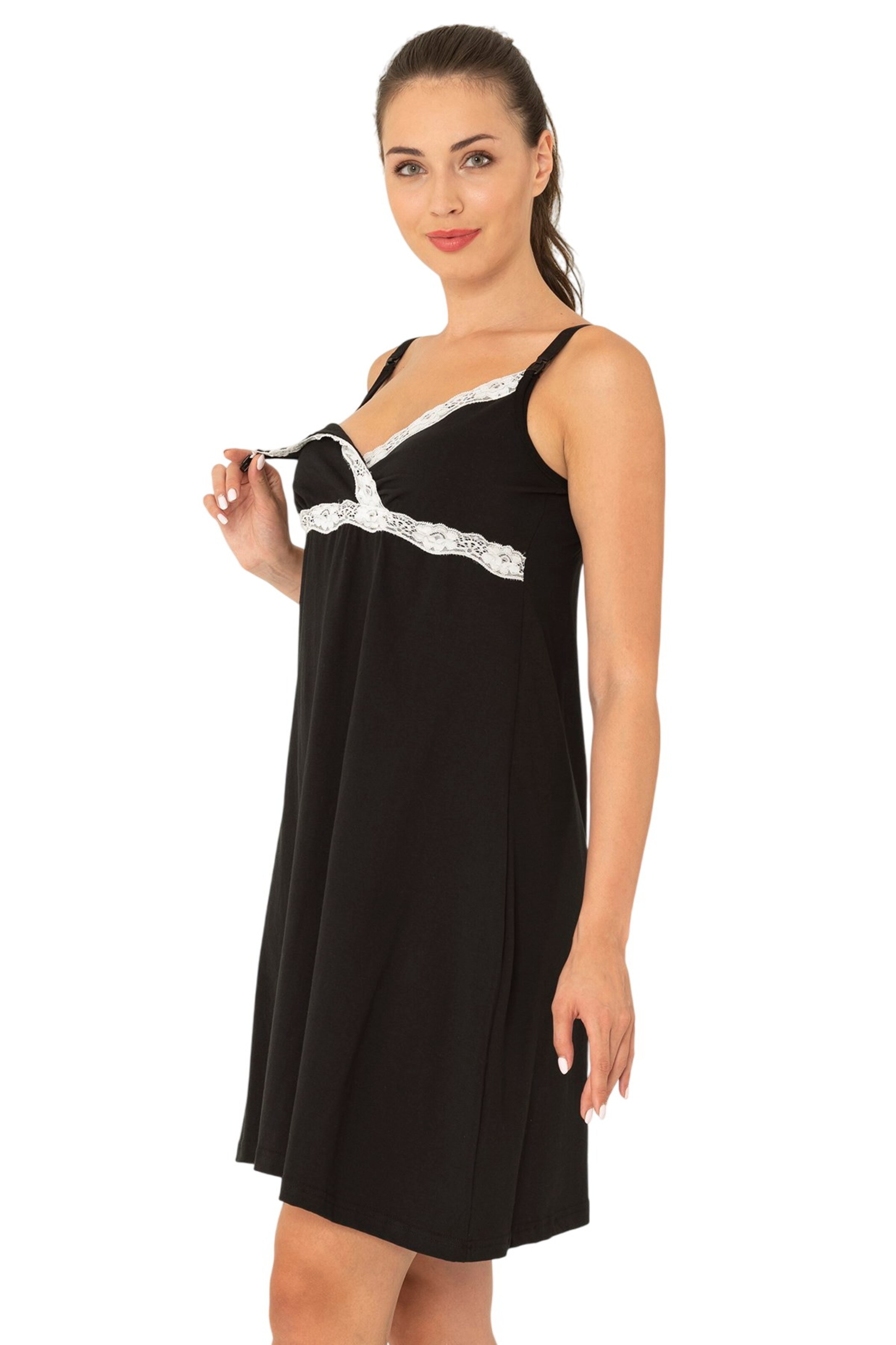 For You Moda Negligee in Black