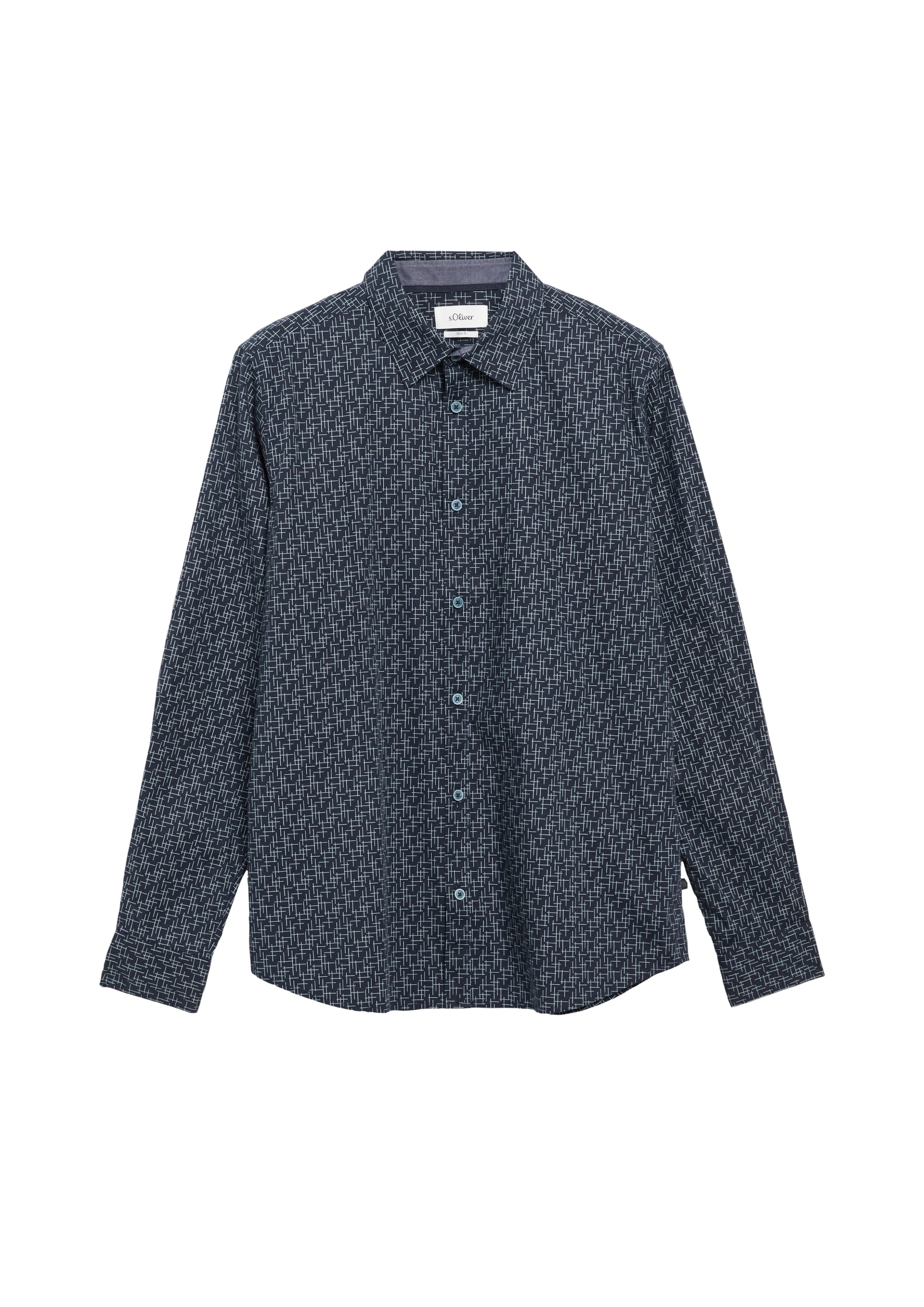 s.Oliver - Ajuste estrecho Camisa en azul: frente