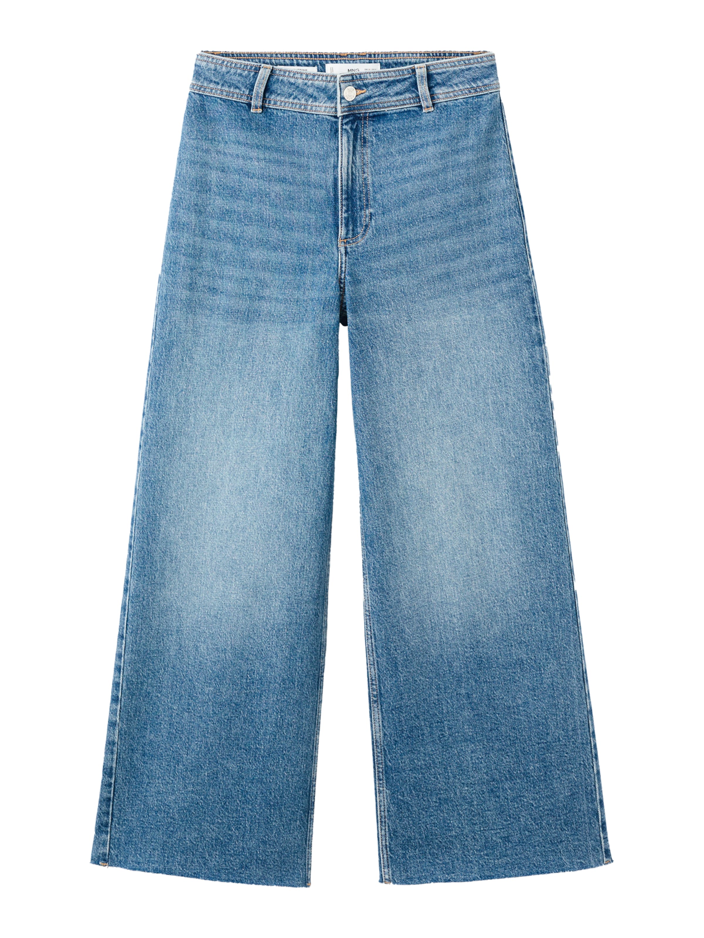 MANGO Zvonové kalhoty Džíny 'CATHERIN' – modrá: přední strana