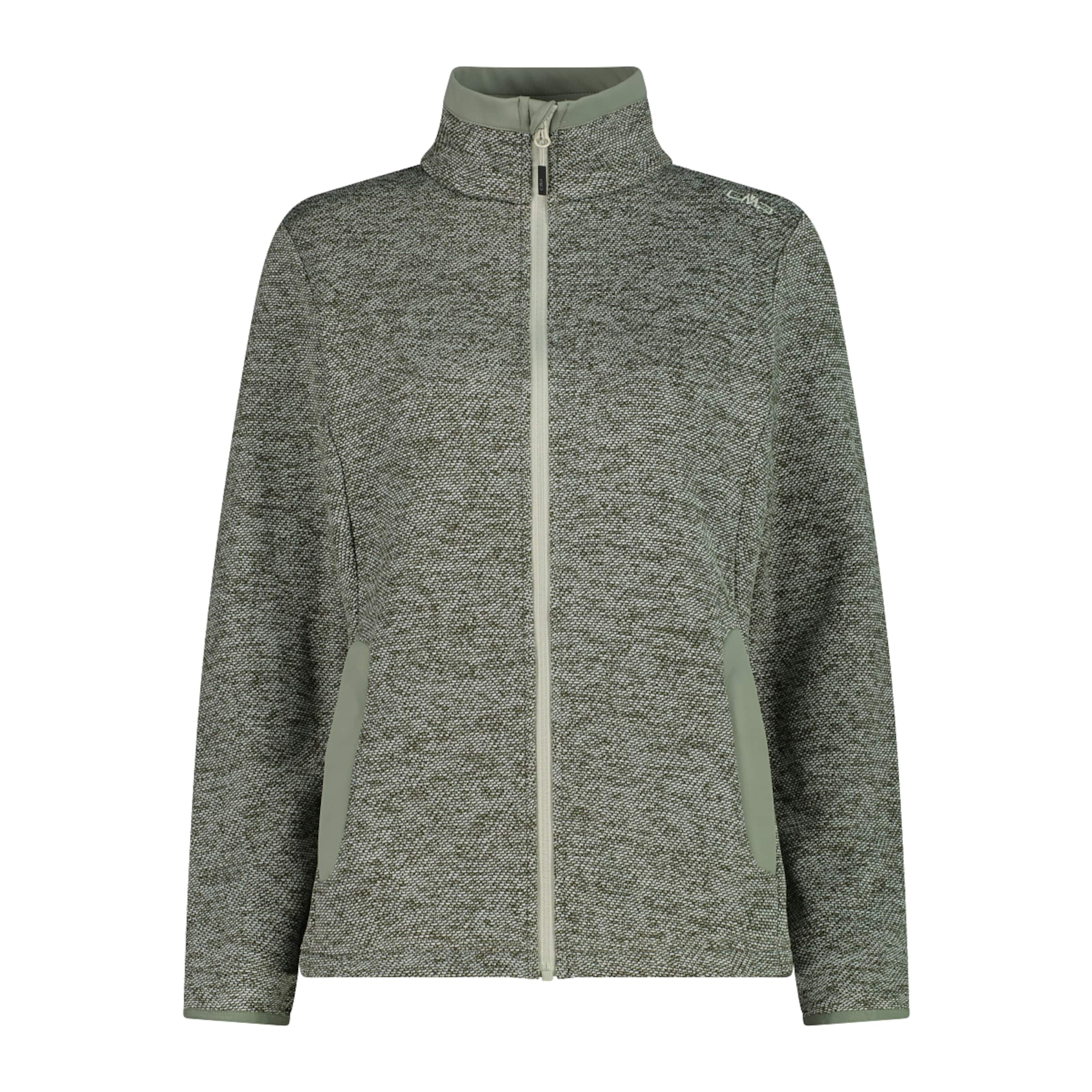 CMP Athletic Fleece Jacket in Green: front