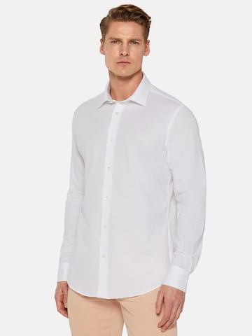 Boggi Milano Slim Fit Businesskjorte i hvit: forside