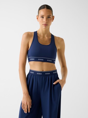 GUESS Bralette Sports Bra in Blue: front