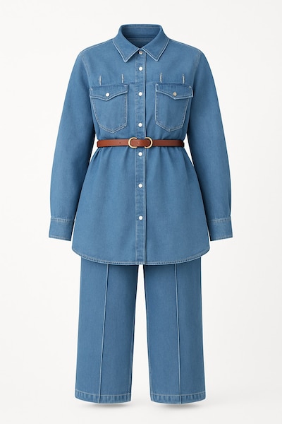 MODAMIHRAM Bluse in blau, Produktansicht