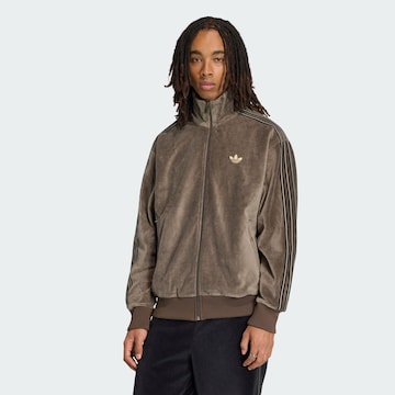 ADIDAS ORIGINALS Fleece jas 'Firebird' in Bruin: voorkant