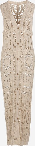 Robes en maille 'Boho Natura' IZIA en beige : devant