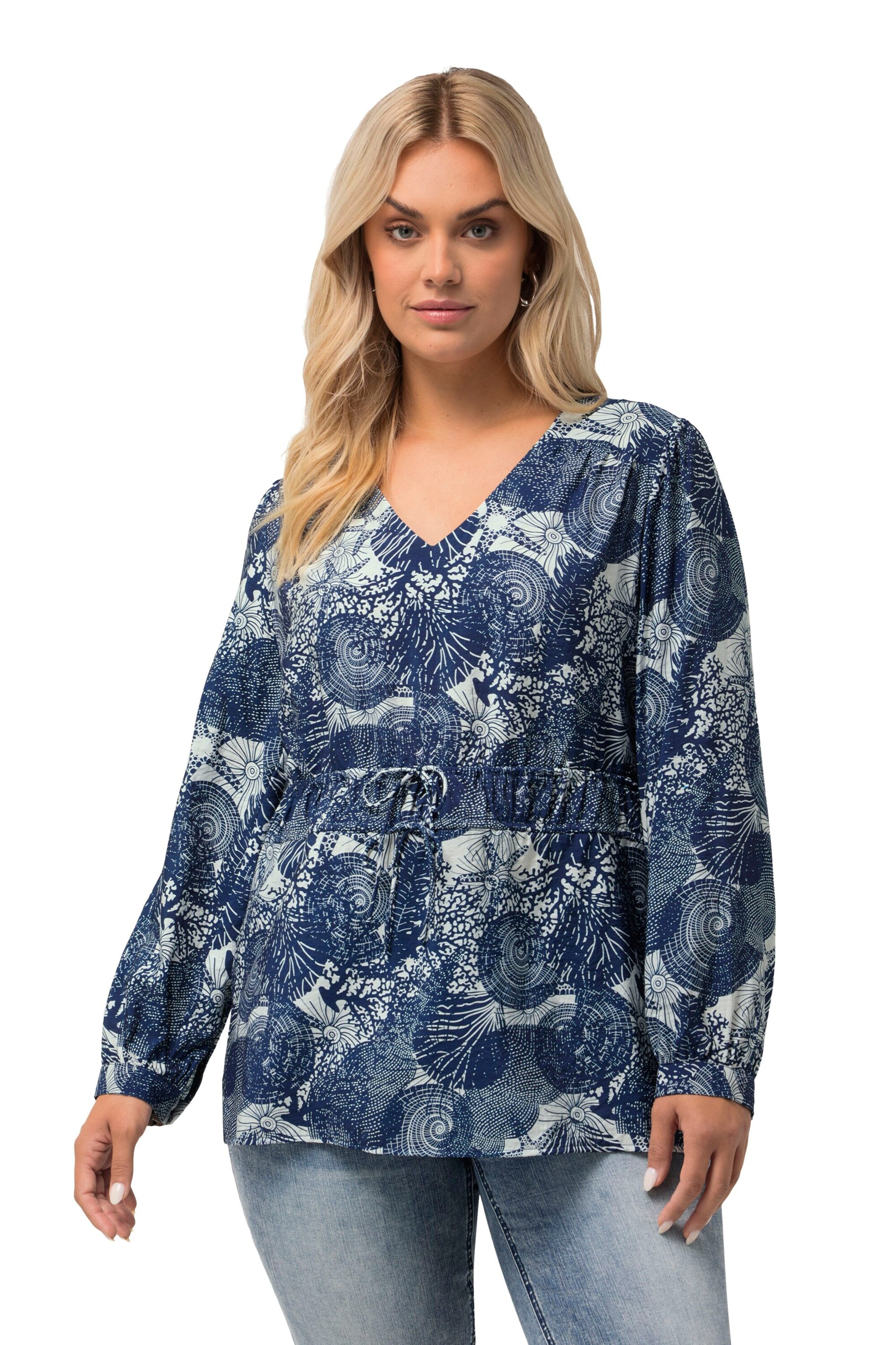 Chemisier Femme Surdimensionné Ulla Popken - Dos à Boutons - Demi-manches - Plissé - Viscose Et Polyamide