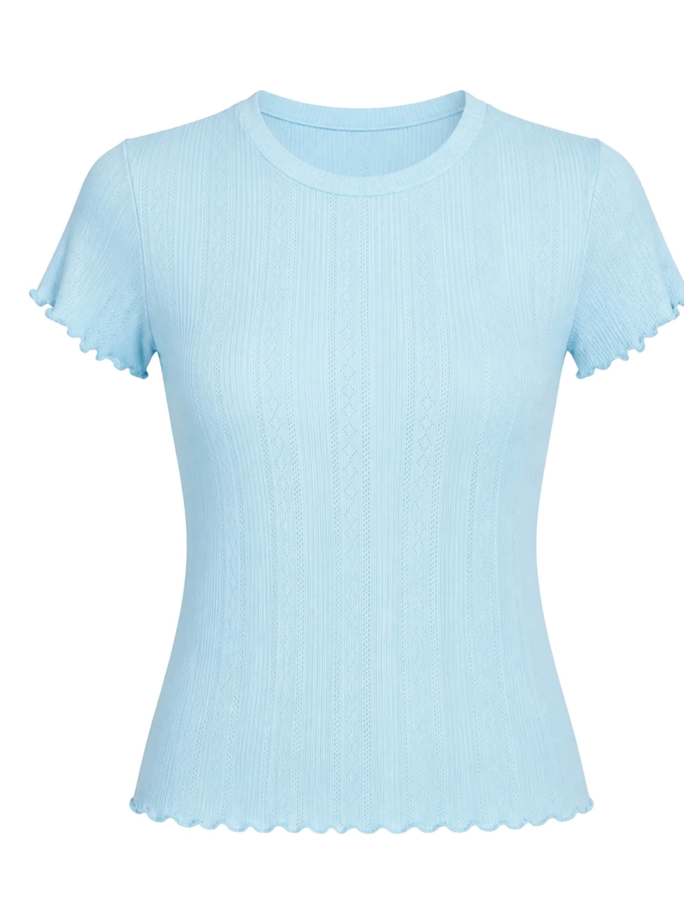 cfab Slaapshirt 'Soft Touch Jacquard Tee' in Blauw: voorkant