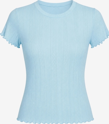 cfab Slaapshirt 'Soft Touch Jacquard Tee' in Blauw: voorkant