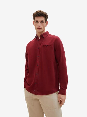 TOM TAILOR Regular fit Button Up Shirt in Red