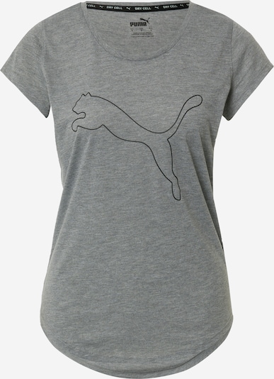 PUMA T-shirt fonctionnel 'HEATHER' en gris chiné / noir, Vue avec produit