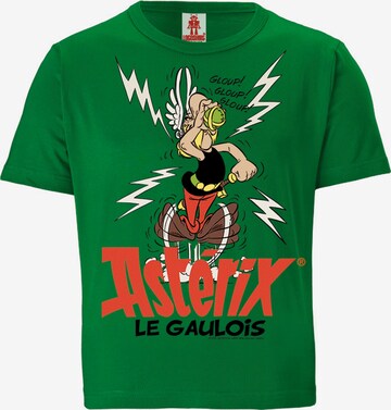 LOGOSHIRT Shirt 'Asterix le Gaulois' in Green: front