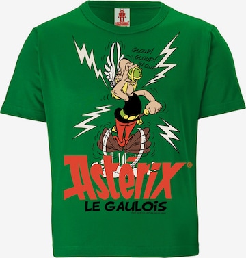 LOGOSHIRT Shirt 'Asterix le Gaulois' in Grün: predná strana