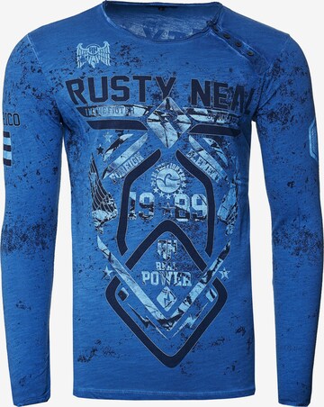 Rusty Neal Shirt in Blauw: voorkant